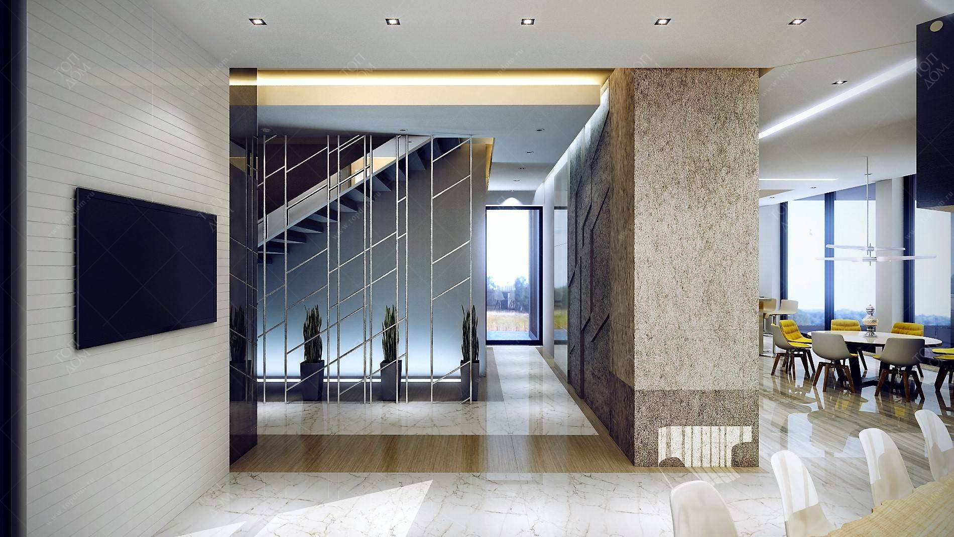 Фото 59 — Отделка гостиной с использованием камня