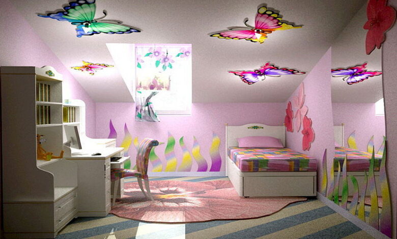 Photo of Покраска потолка в детской комнате в яркие цвета