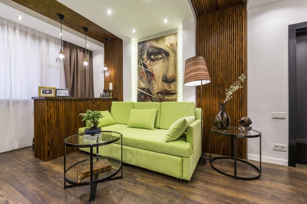 Фото 71 — Отделка гостиной с использованием натуральных материалов